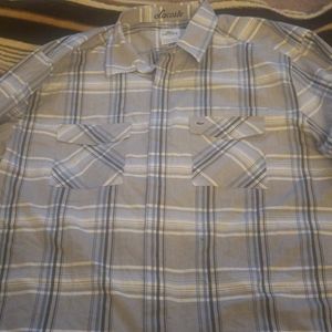 Mens Lacoste Button up Shirt. Size 46. Grey & Blue